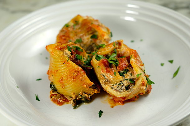 18. Mushroom and Spinach Stuffed Shells