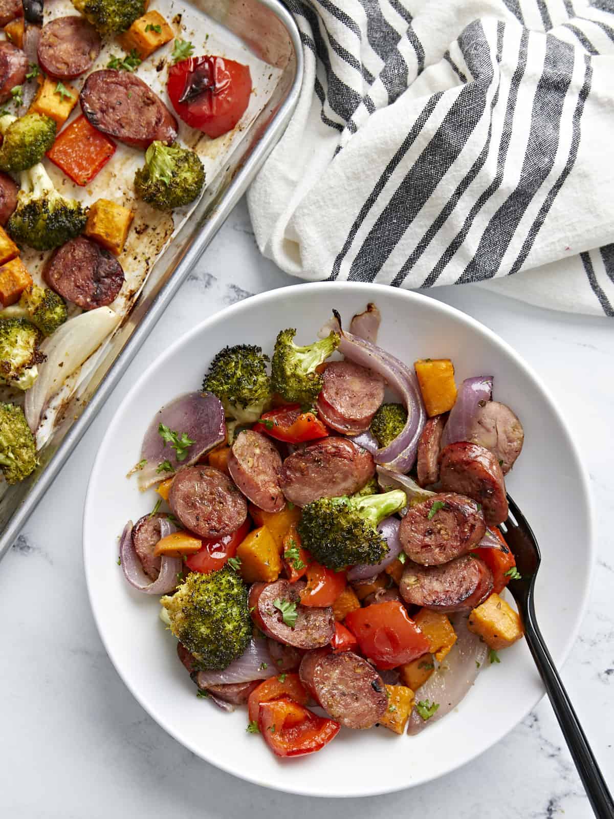 6. Sheet Pan Chicken Sausage with Roasted Vegetables