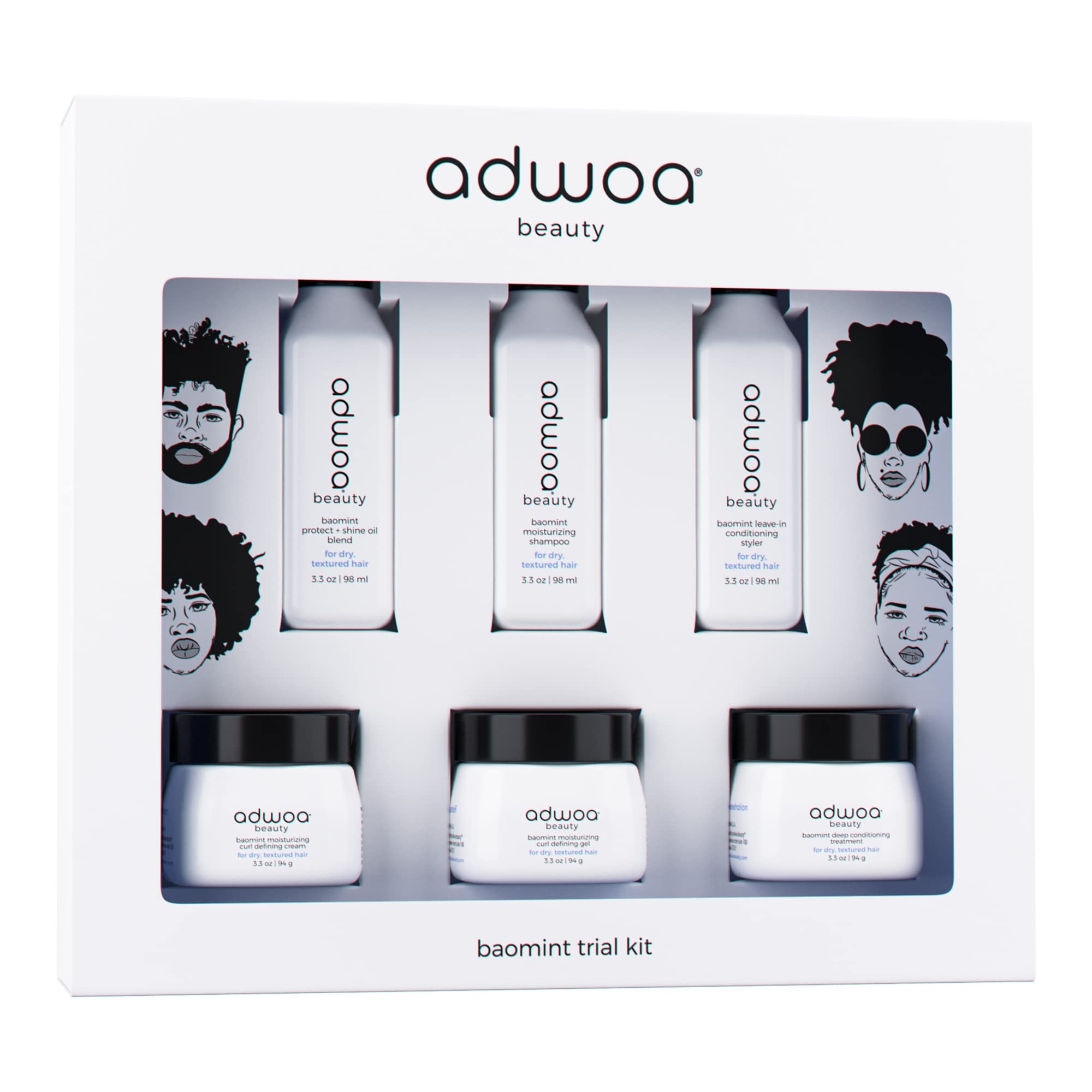 Adwoa Beauty Baomint product lineup in editorial product photography
