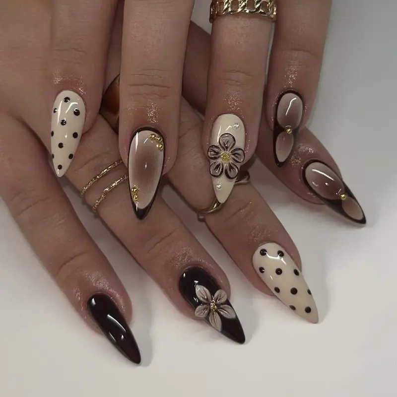 Almond Nails With Extensions and Press-Ons