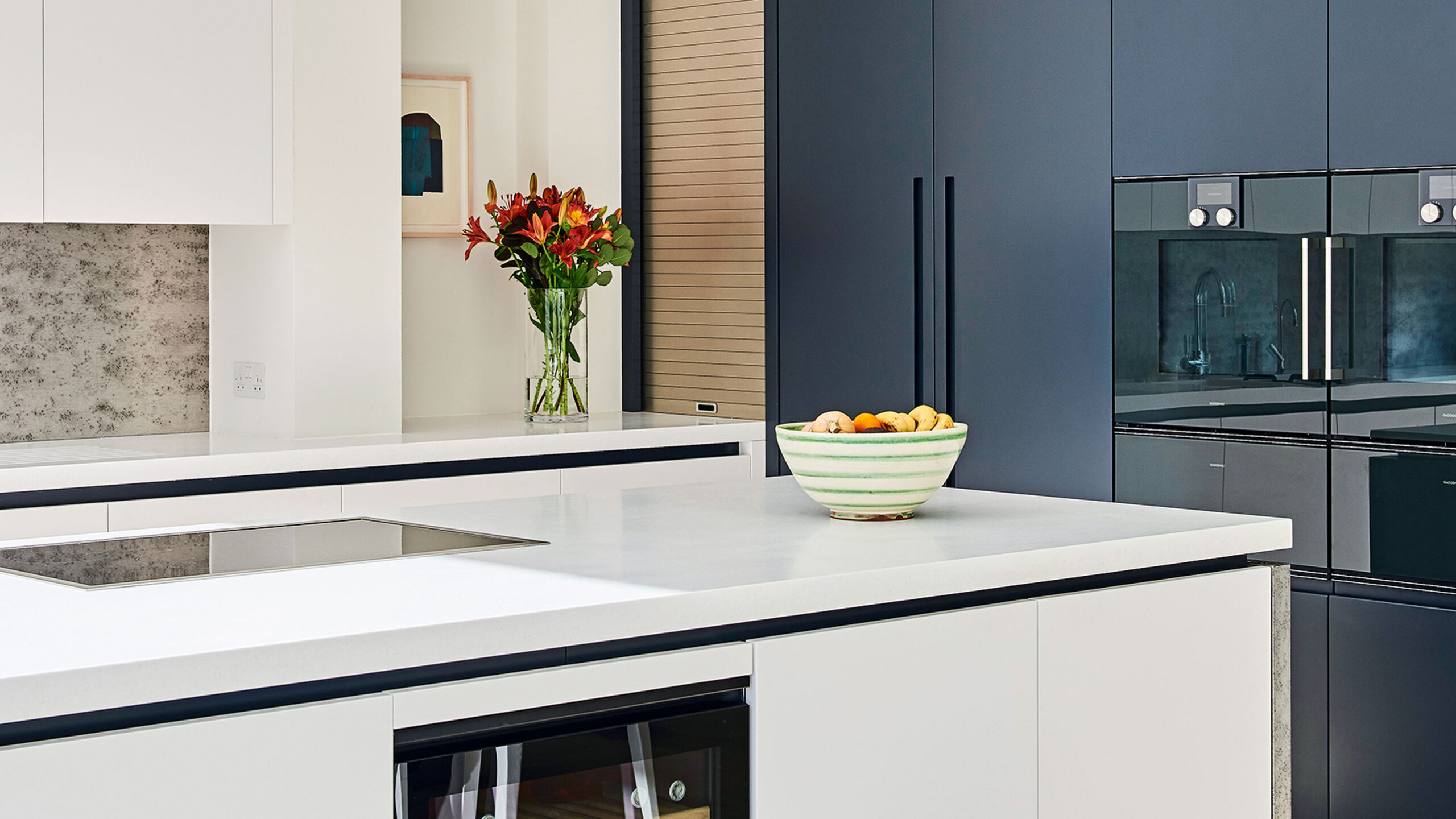 Clean kitchen with clear countertops after morning tidying routine