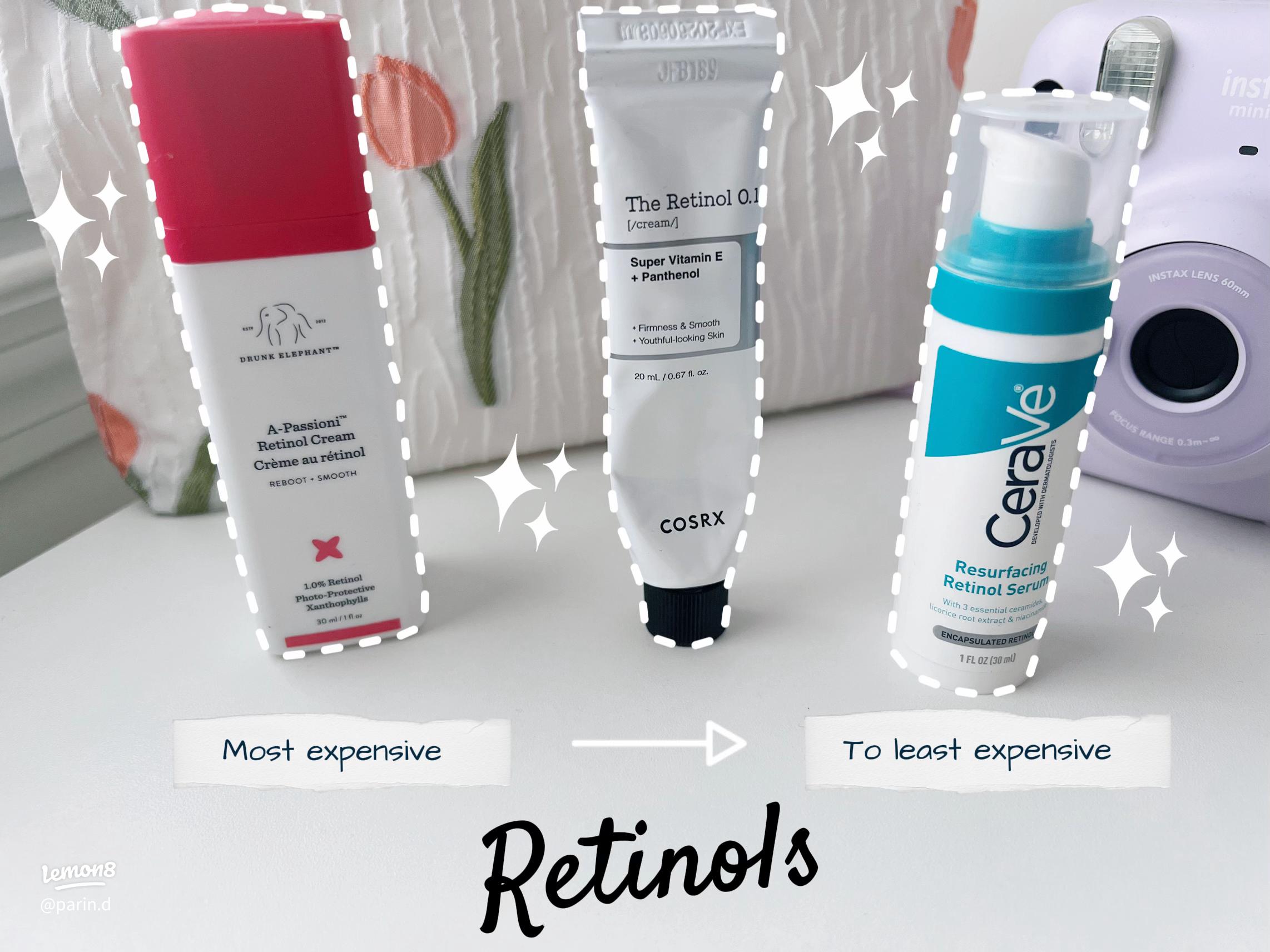 Drunk Elephant A-Passioni compared to CeraVe Resurfacing Retinol Serum and The Ordinary Retinol in Squalane