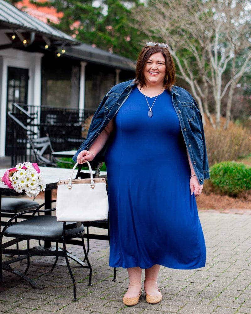 Outfit 1 - Denim Jacket Over a Maxi Dress