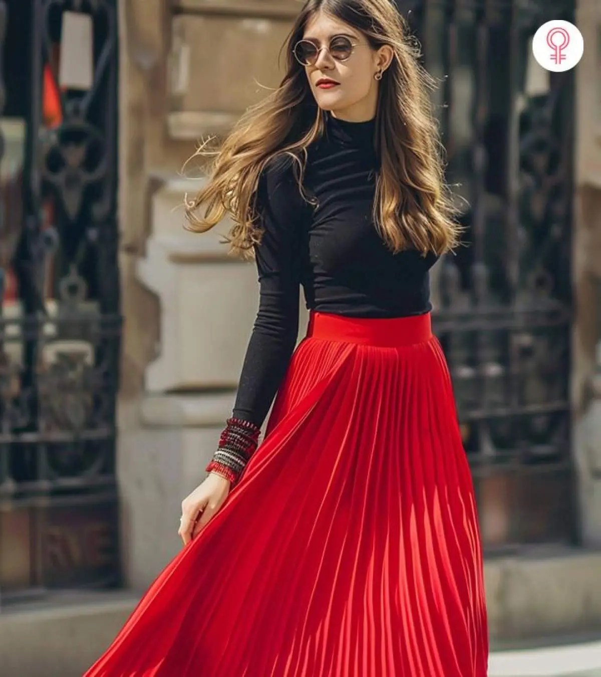 Outfit 17 - The Pleated Maxi Skirt With a Fitted Top