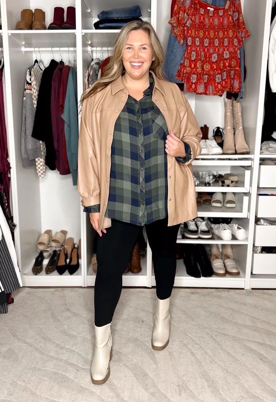 Outfit 3 - The Oversized Button-Down and Leggings