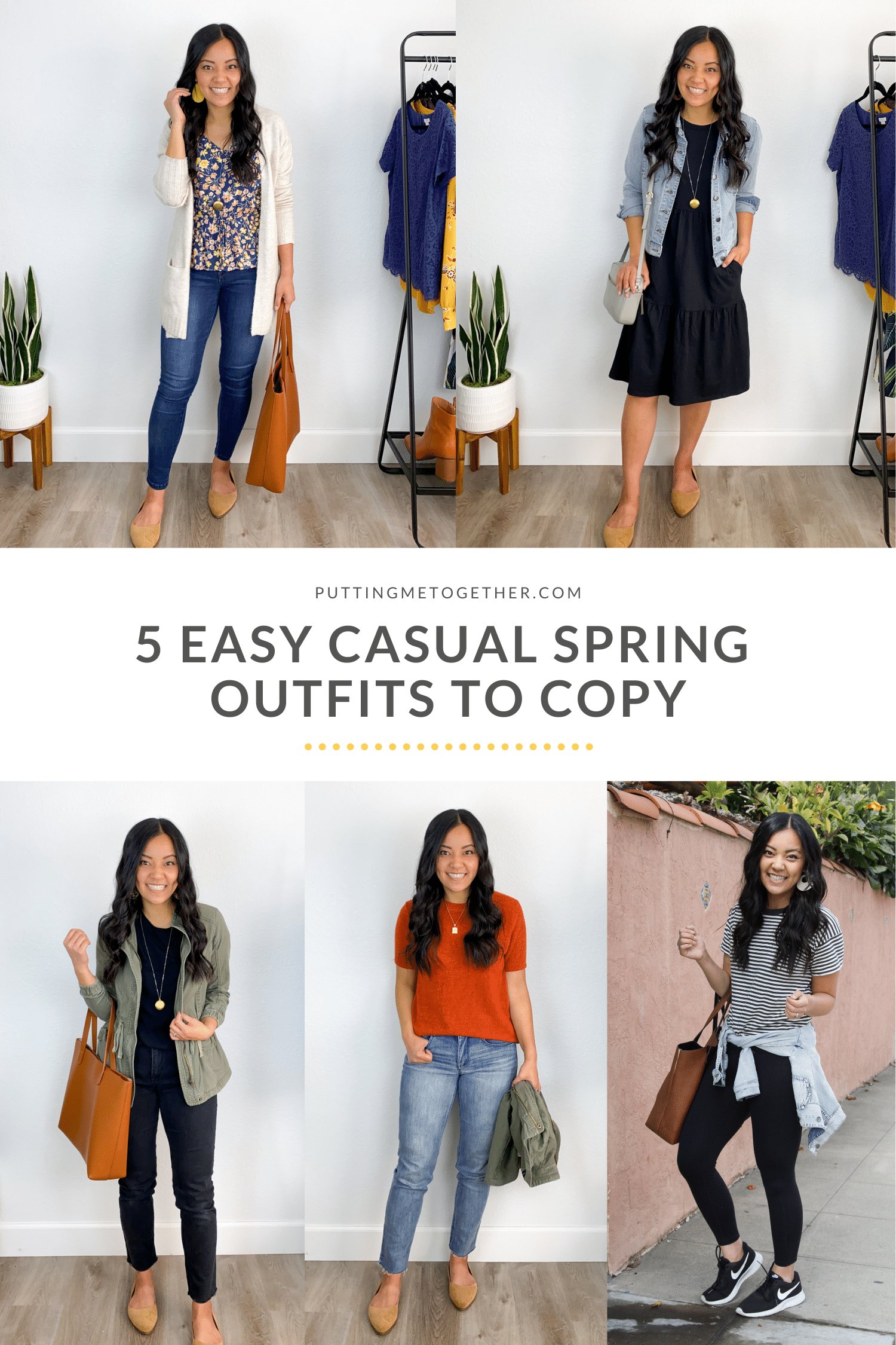 Outfits 1 Through 5 - Casual Everyday Spring Looks