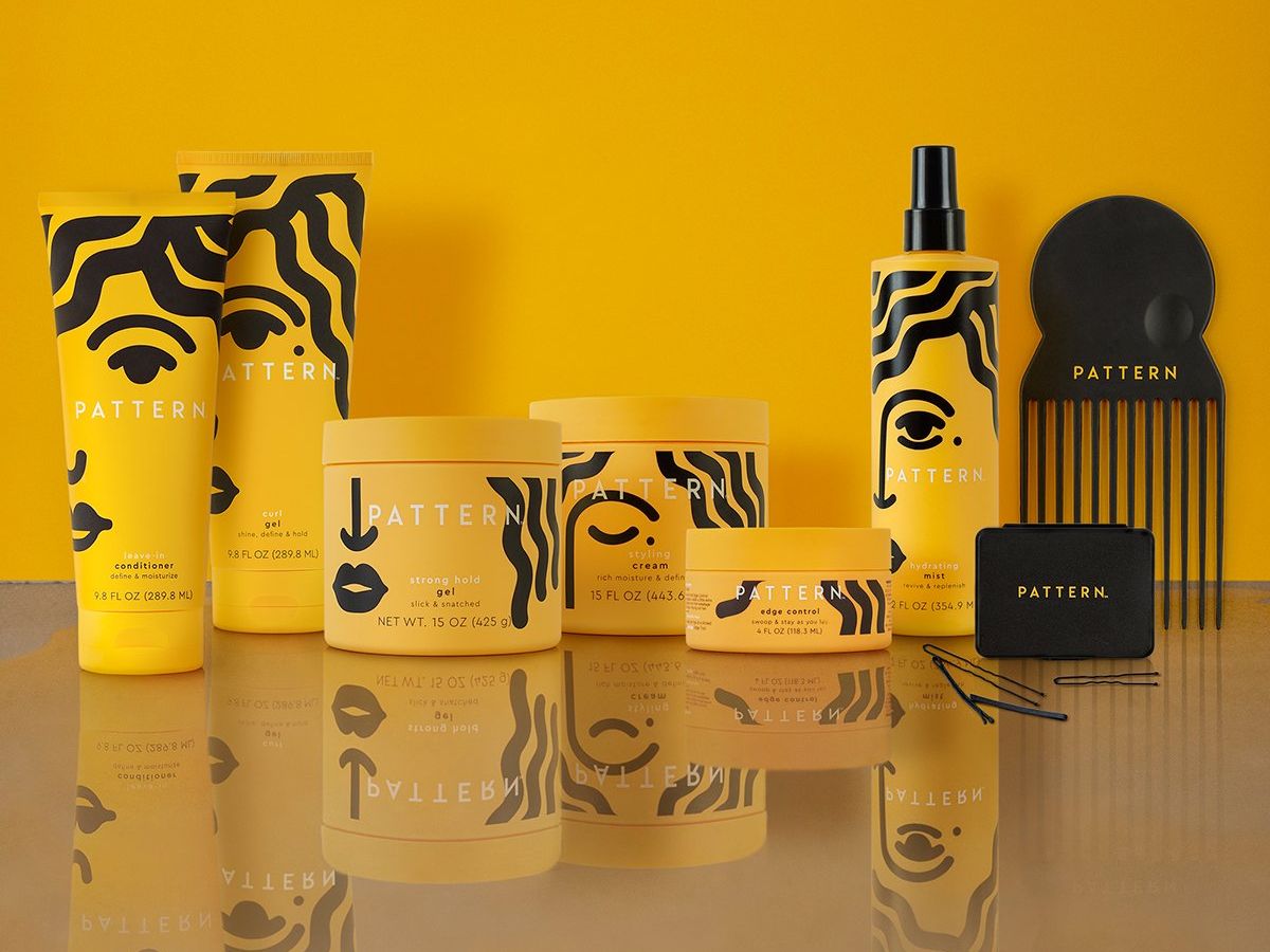 Pattern Beauty product range arranged for a fashion industry editorial feature