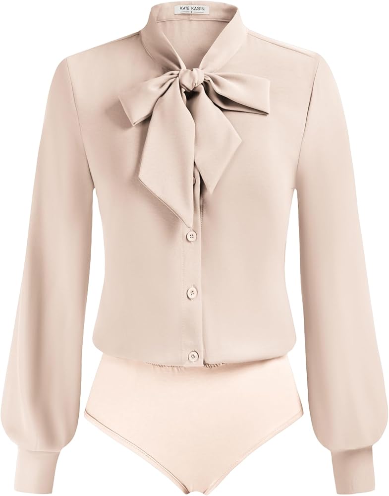 Banana Republic Eda Silk Blouse Curvy in ivory with bow tied at the neckline