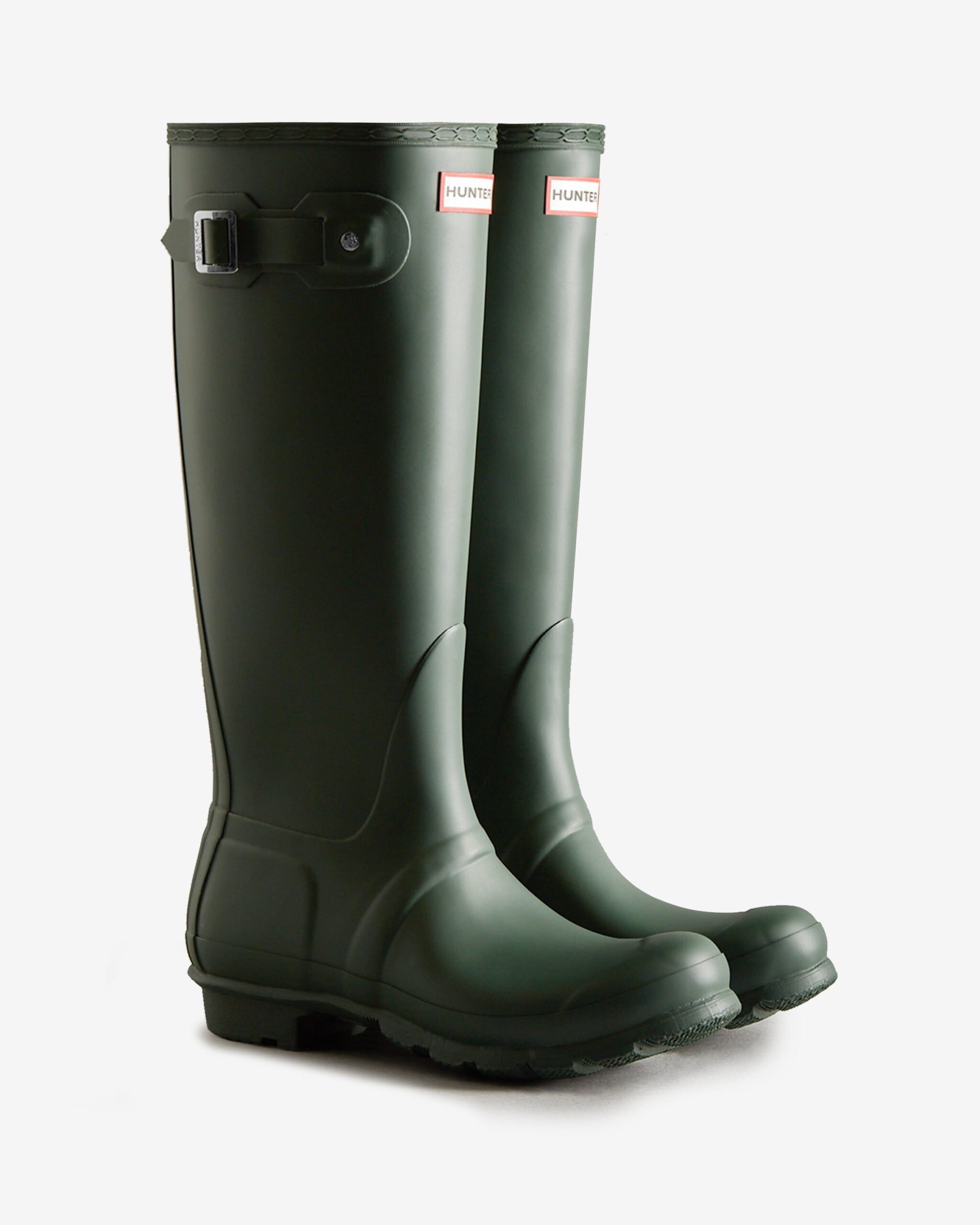 Hunter Original Tall wide leg wellington boot in dark green