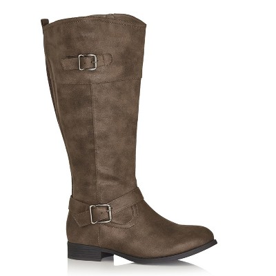 Avenue Mona wide calf knee high boot with stretch back panel