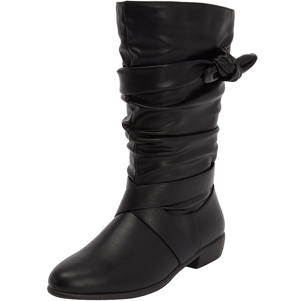Comfortview Vegas wide calf knee high boot in black
