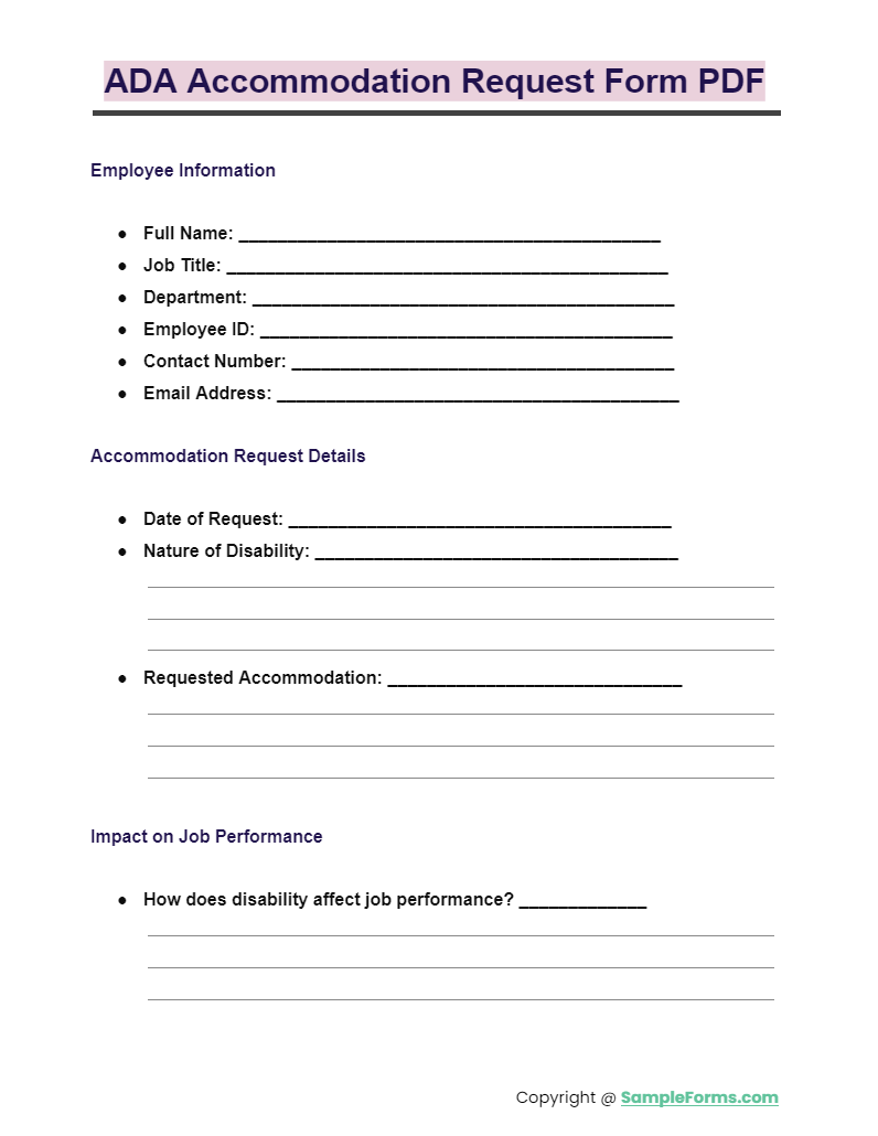 ADA disability accommodation paperwork office plus-size desk worker