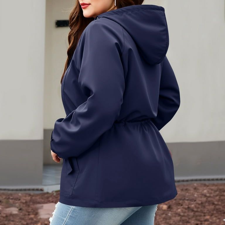 REI Co-op Rainier rain jacket plus size women navy hiking