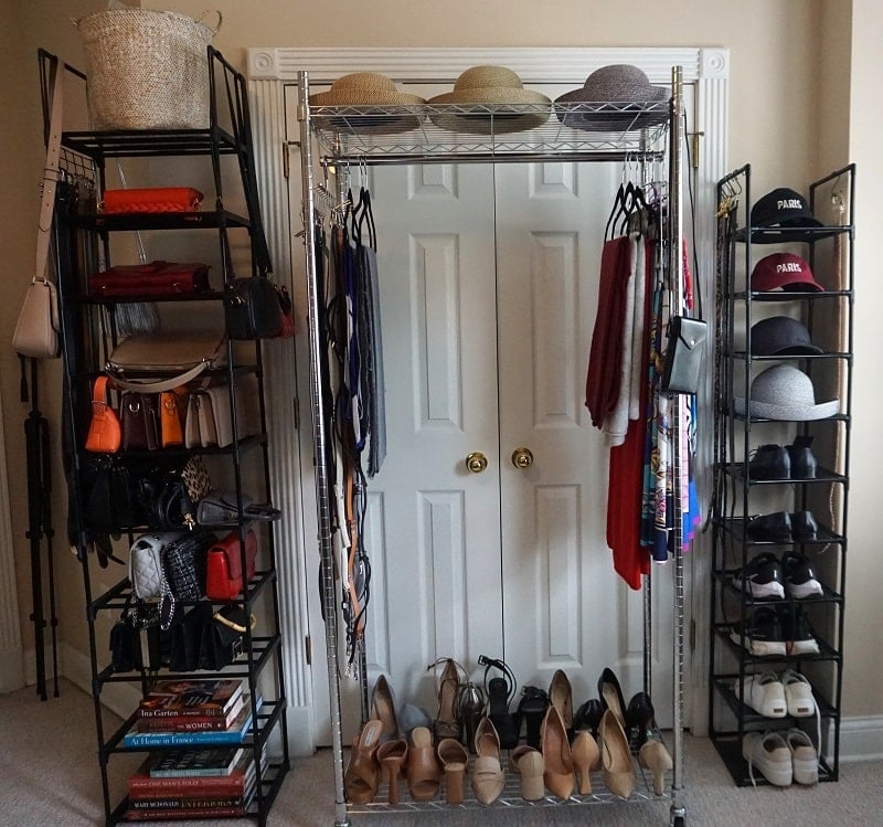 31 black blouses tops closet hanging stack overwhelming visual