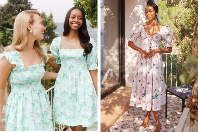 Hill House Home Ellie nap dress original cream blue floral 2019