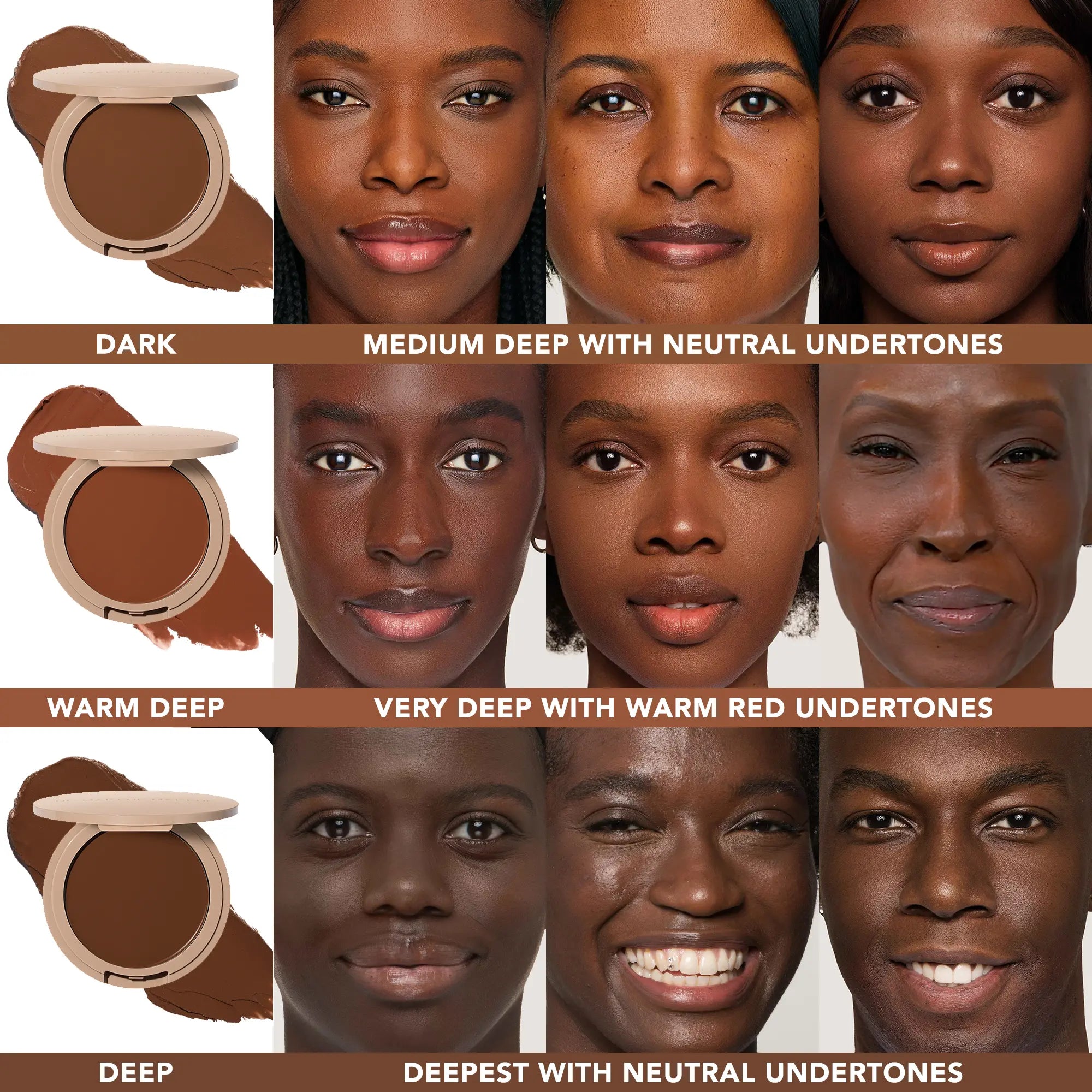 deep foundation orange red undertone shade arm swatch comparison