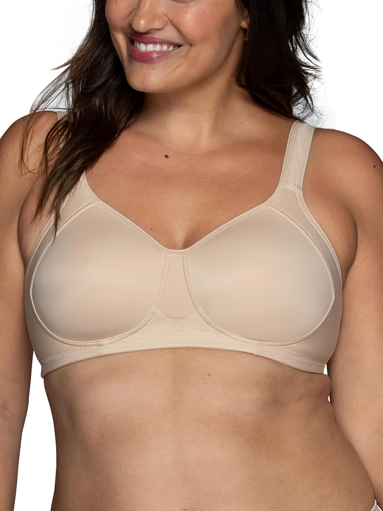 A breathable moisture-wicking plus-size bra
