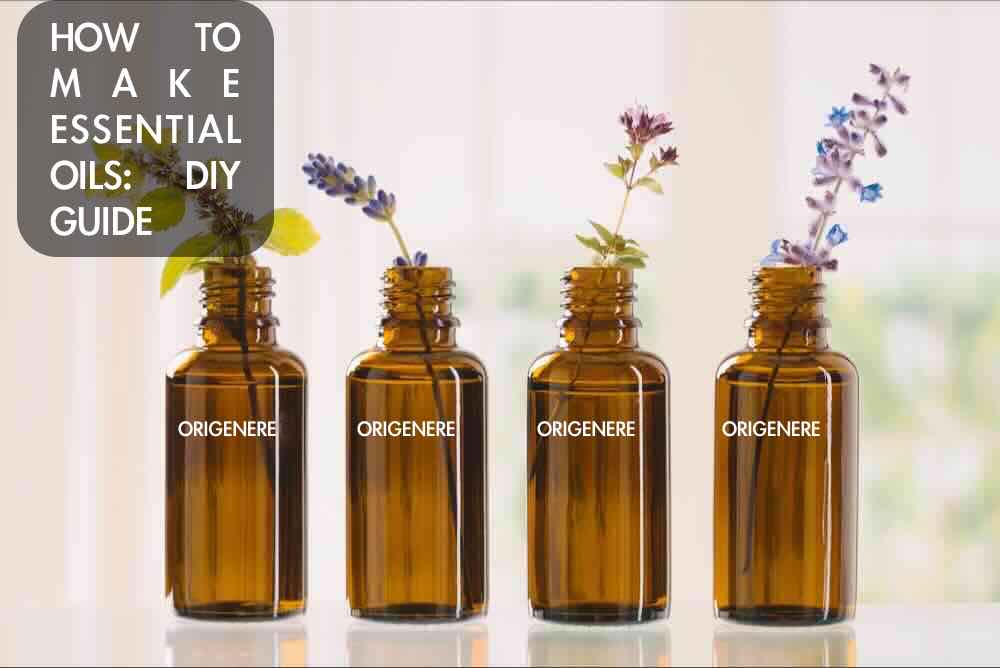 Homemade tea tree and lavender hair growth oil in an amber glass dropper bottle