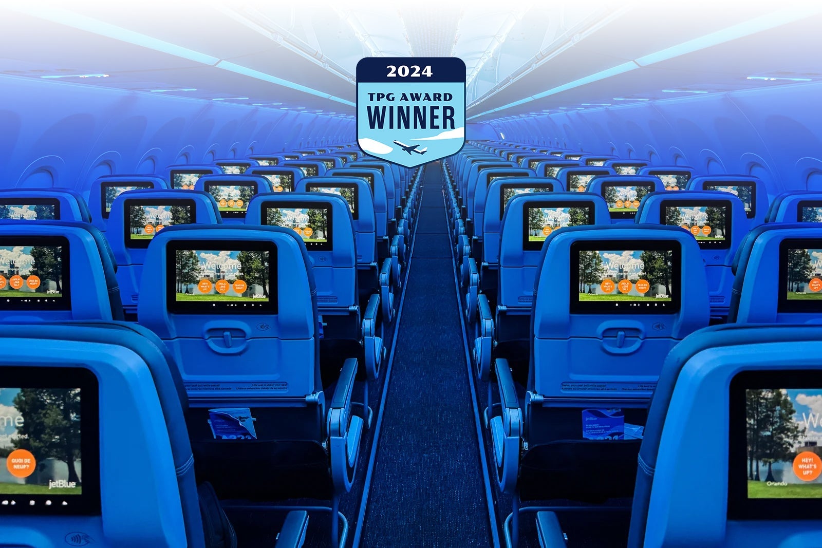 JetBlue Airways cabin showing wide economy seats