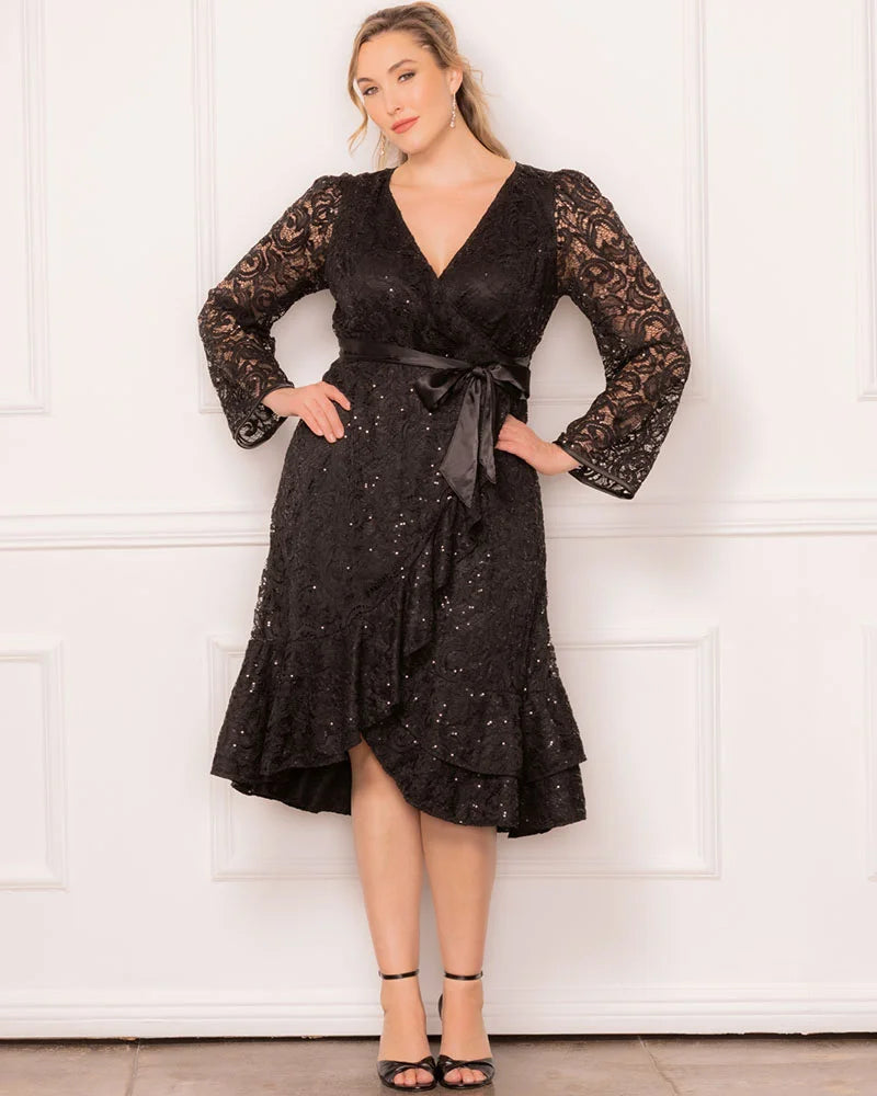 Kiyonna sequin lace cocktail dress in plus size