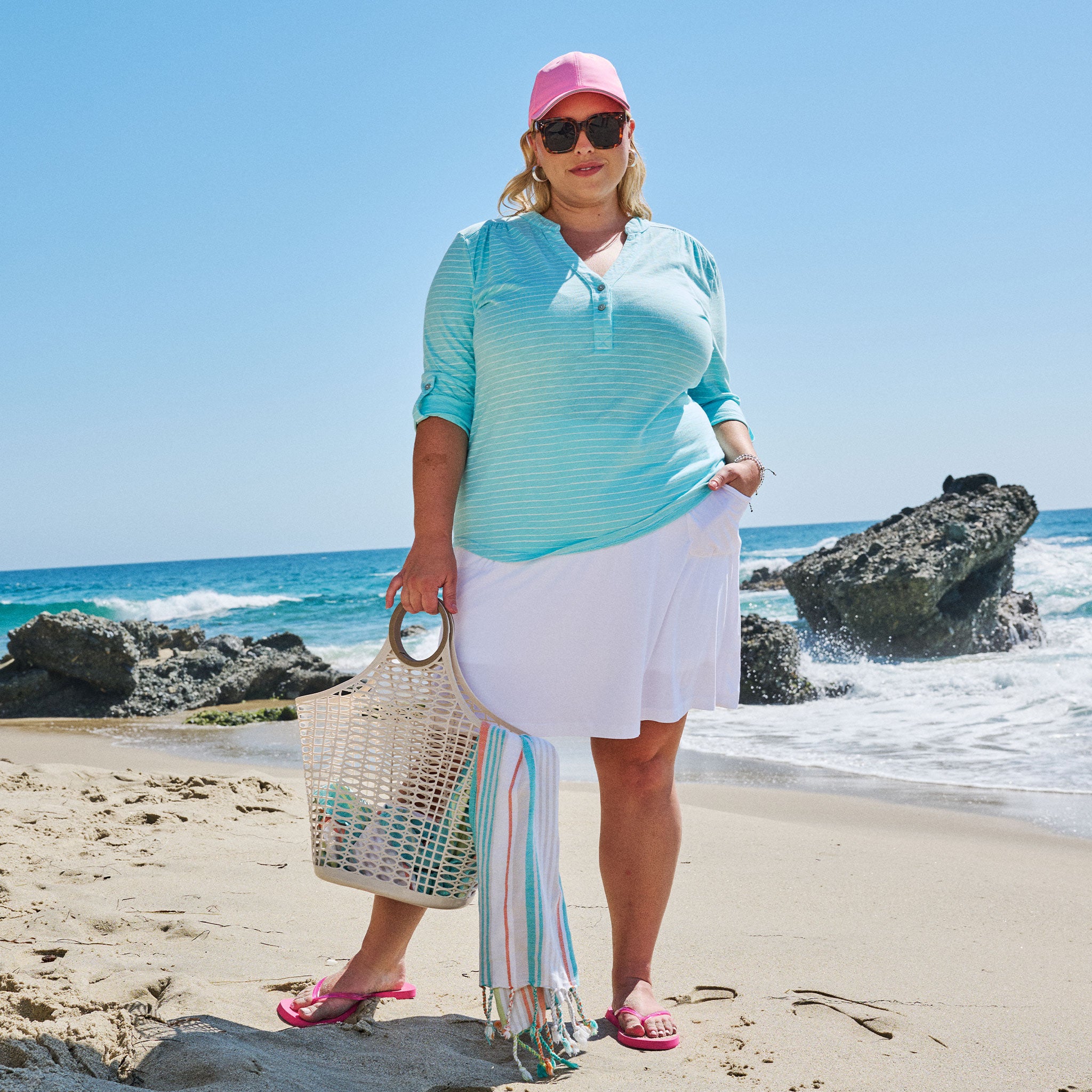 Plus size skort summer outfit