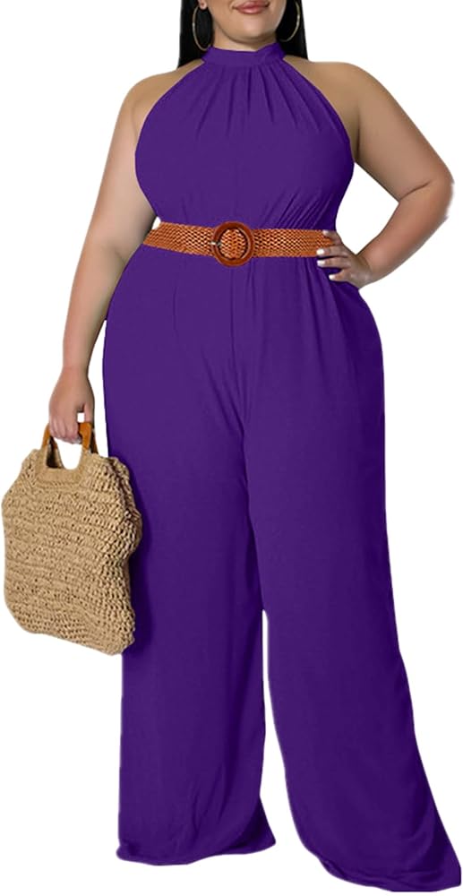 Plus size wide leg jumpsuit for summer