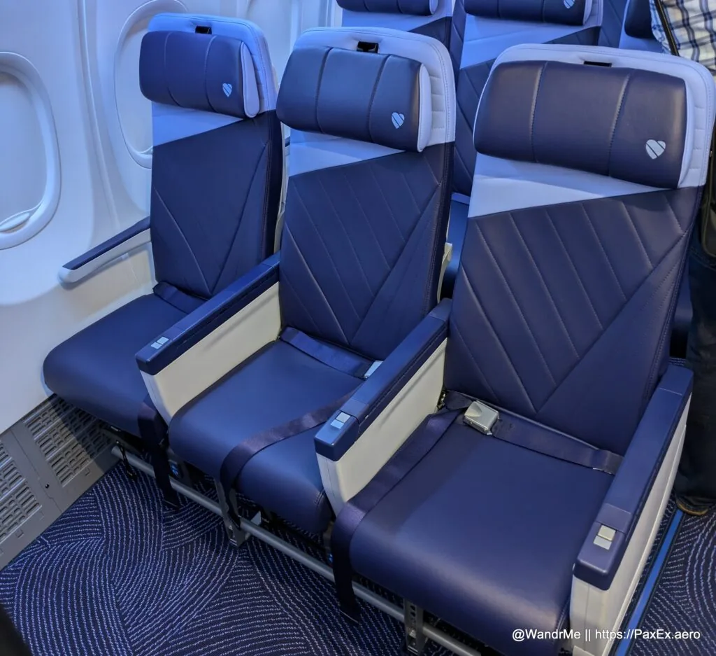 Southwest Airlines aircraft cabin interior seats