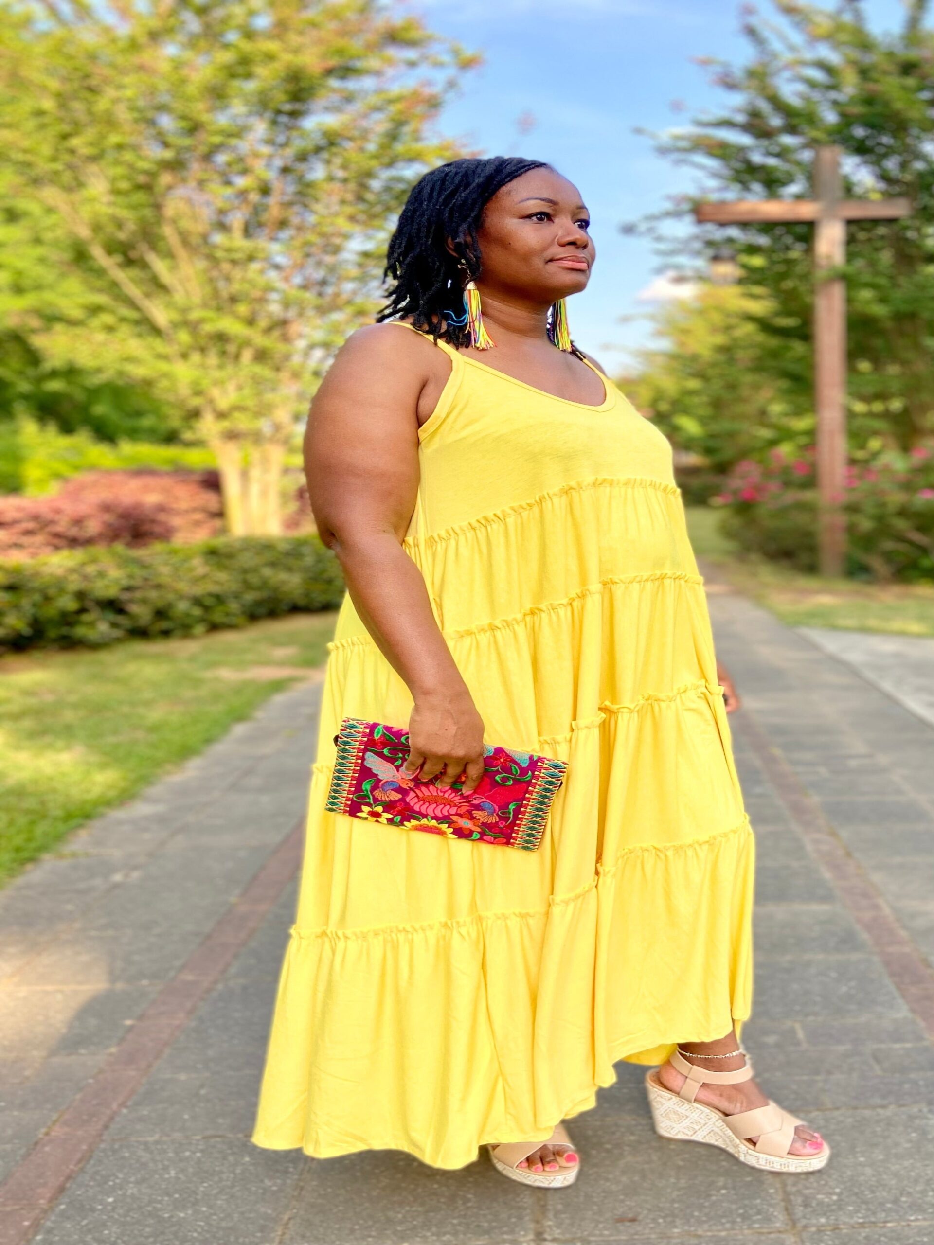 Tiered maxi dress in plus size for summer