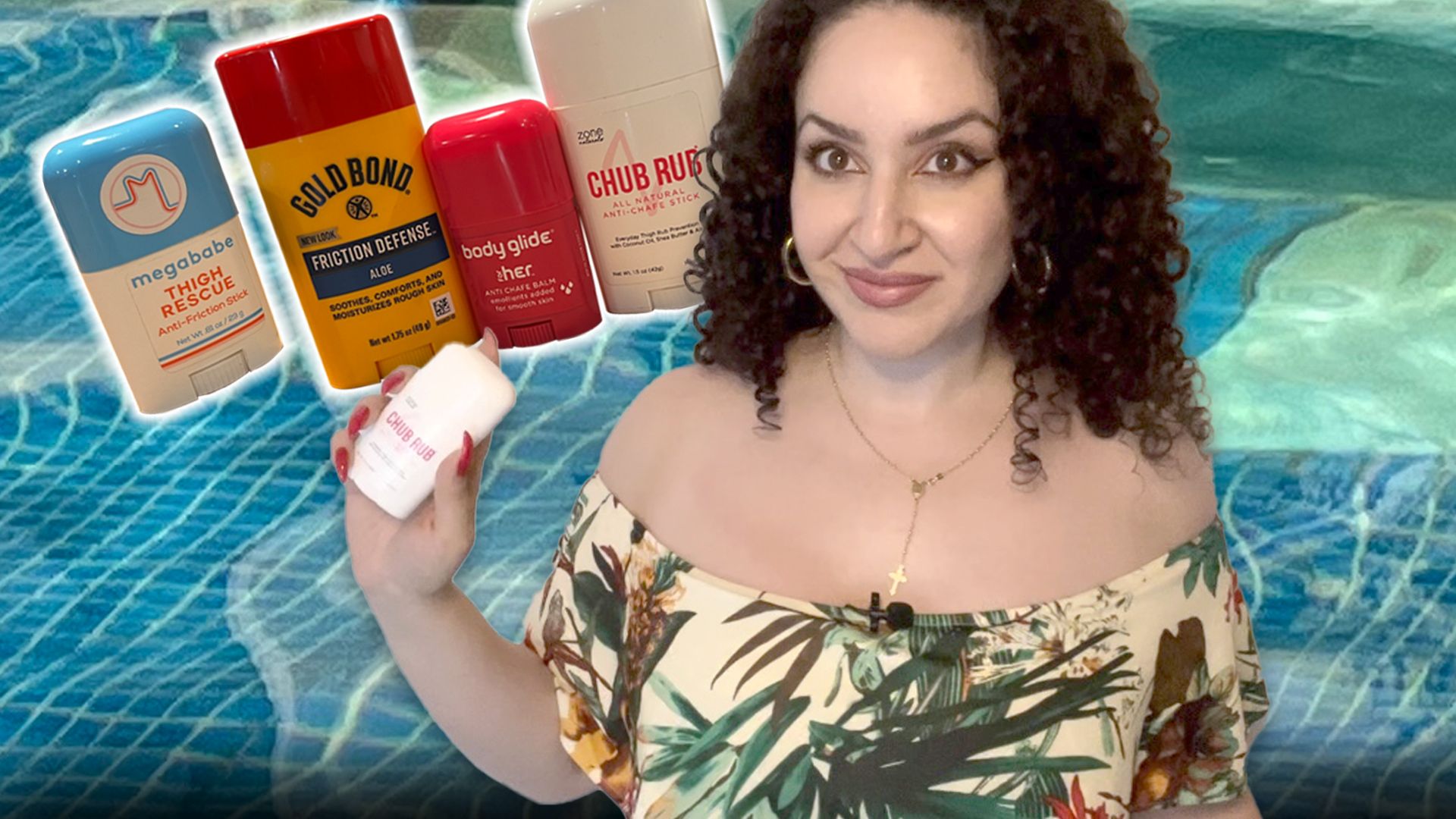 Woman applying anti-chafe product before dressing for a vacation day