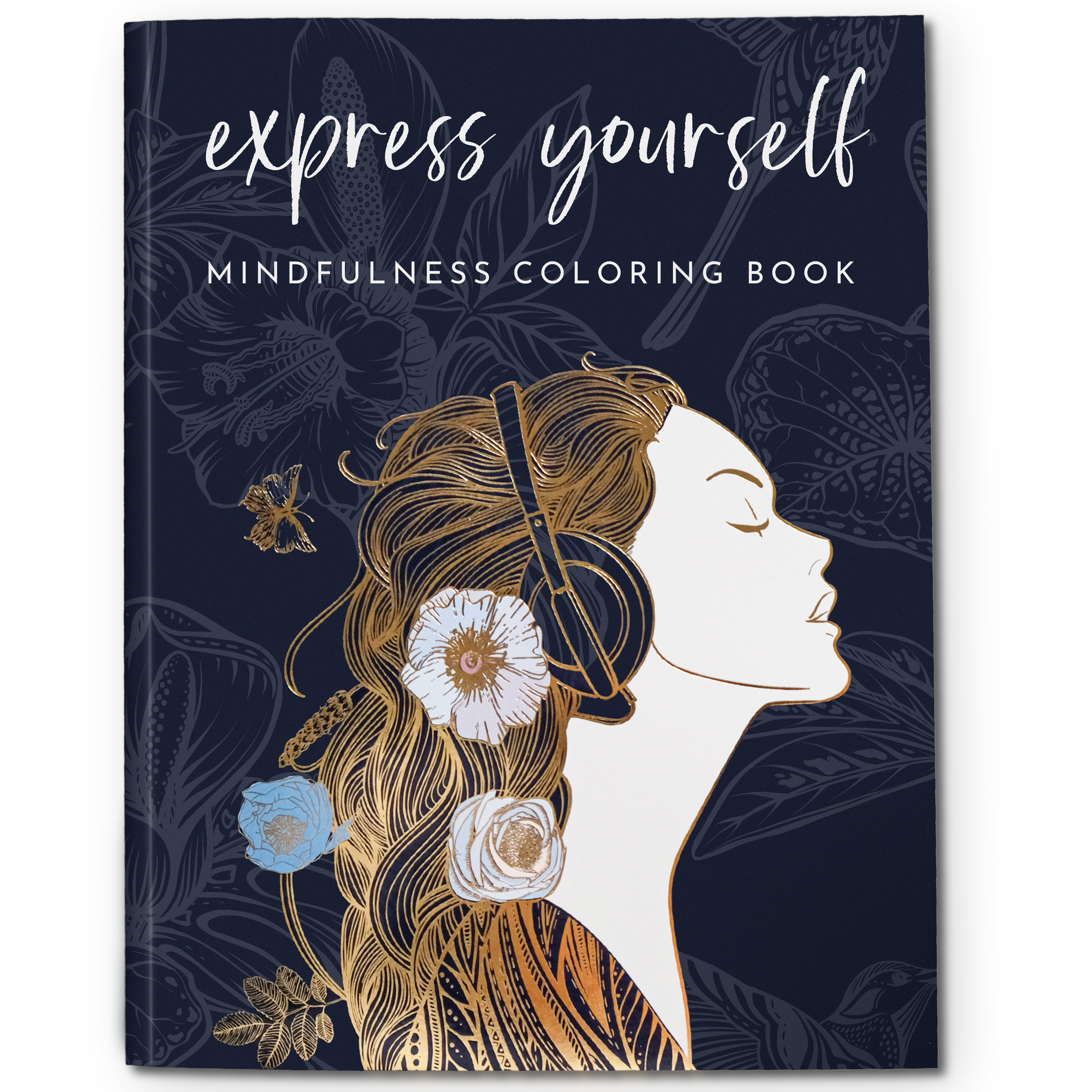 Woman coloring in an adult coloring book for stress relief during a work break
