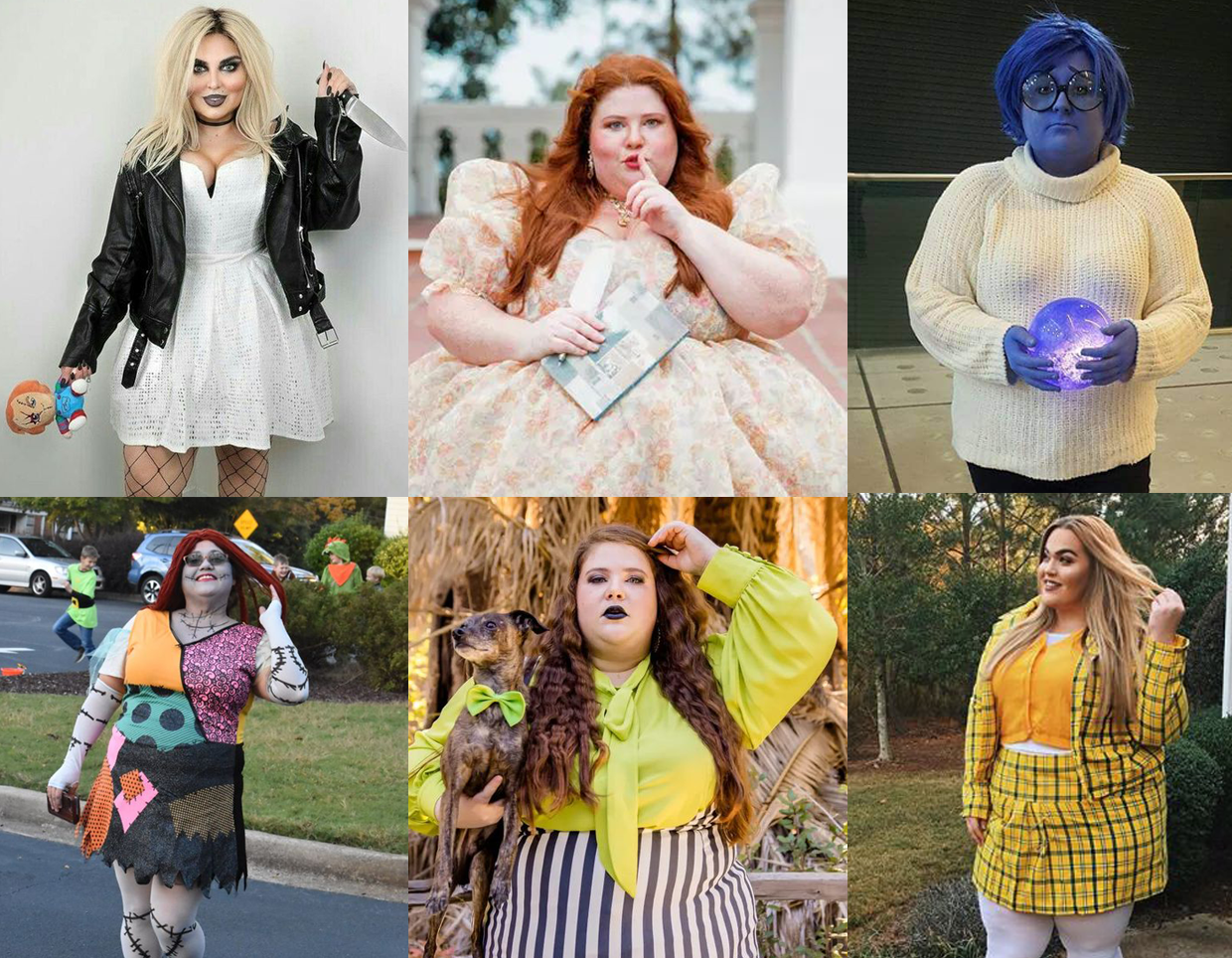 Plus size woman in a homemade Halloween costume made from regular clothing